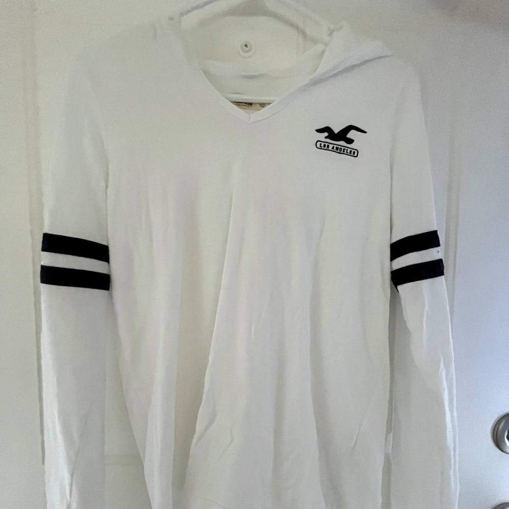 Hollister Lightweight Hoodie, Size Medium, White